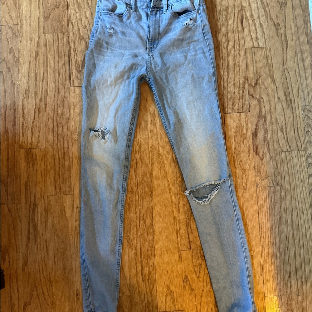 Hollister Light Blue Distressed Skinny Jeans